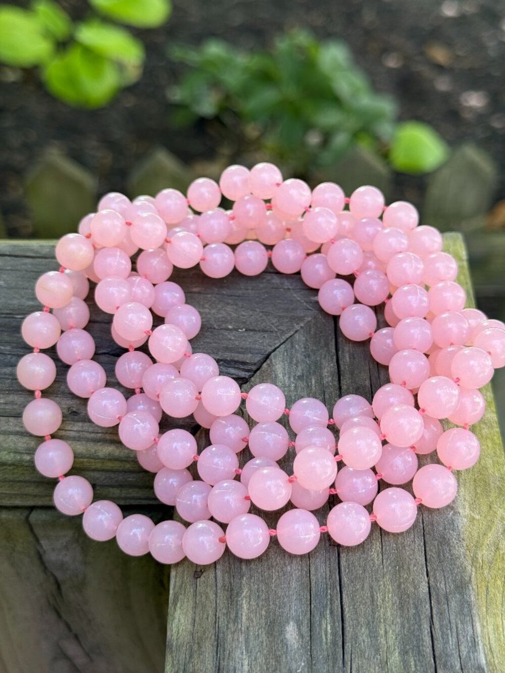 Vintage Pink Beaded Necklace Flapper Style 30" Long Costume Jewelry